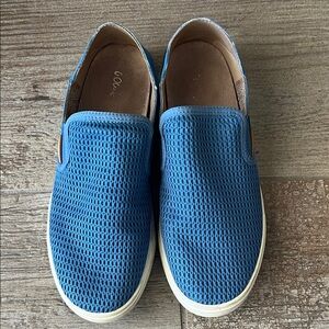 OluKai Blue Mesh Slip-On Moccasins